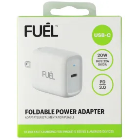 High-Speed Foldable 20W USB-C Power Adapter with PD 3.0 - Compact White Charger