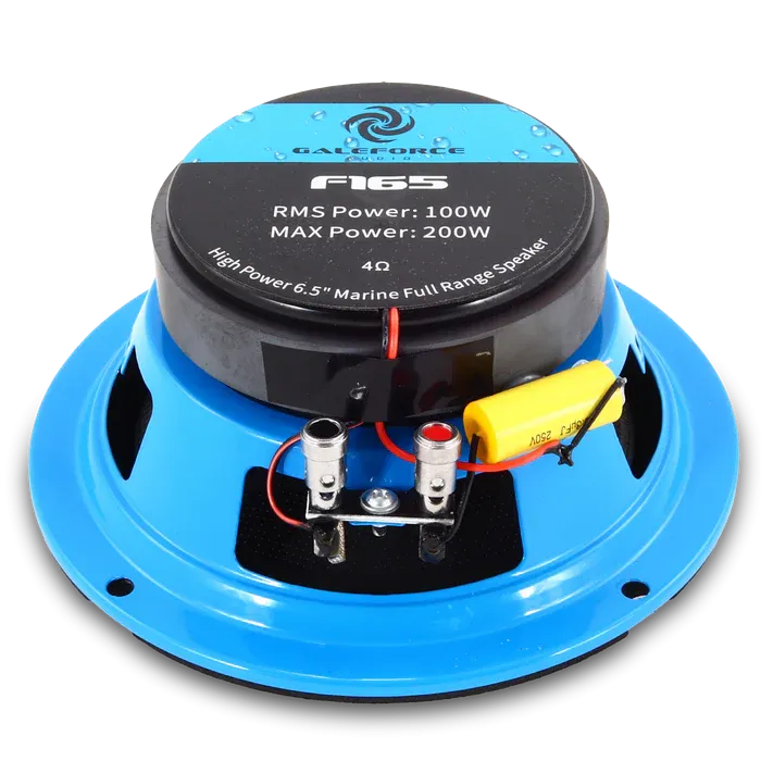 Galeforce F1-65 6.5" 100W RMS Marine Midrange Speakers with Built-in Bullet Tweeter (Pair)