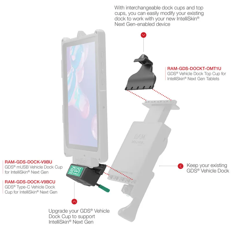GDS® Vehicle Dock Standard Top Cup for IntelliSkin® Next Gen Tablets