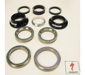 HDS COMPLETE, ROUBAIX SL4 KIT, 1-1/8" UPPER (45X45 DEG), ALL LOWER BRG SIZES (1-1/8", 1-1/4", 1-3/8" - 45X45 DEG) W/ 10 & 15MM CARBON SPACERS
