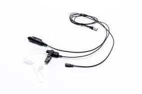 Impact Platinum Series 3-Wire Surveillance Kit with Silent Barrel Push-to-Talk (PTT) and Quick Disconnect Acoustic Tube MC4-P3W-AT1