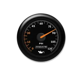Innovate Motorsports MTX Analog, Oil Pressure Gauge Kit, Black Dial - 3859