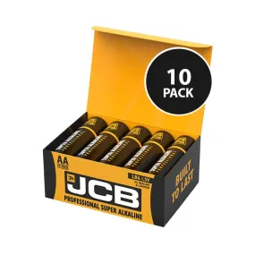 JCB Super Alkaline Industrial AA Batteries - 10 Pack