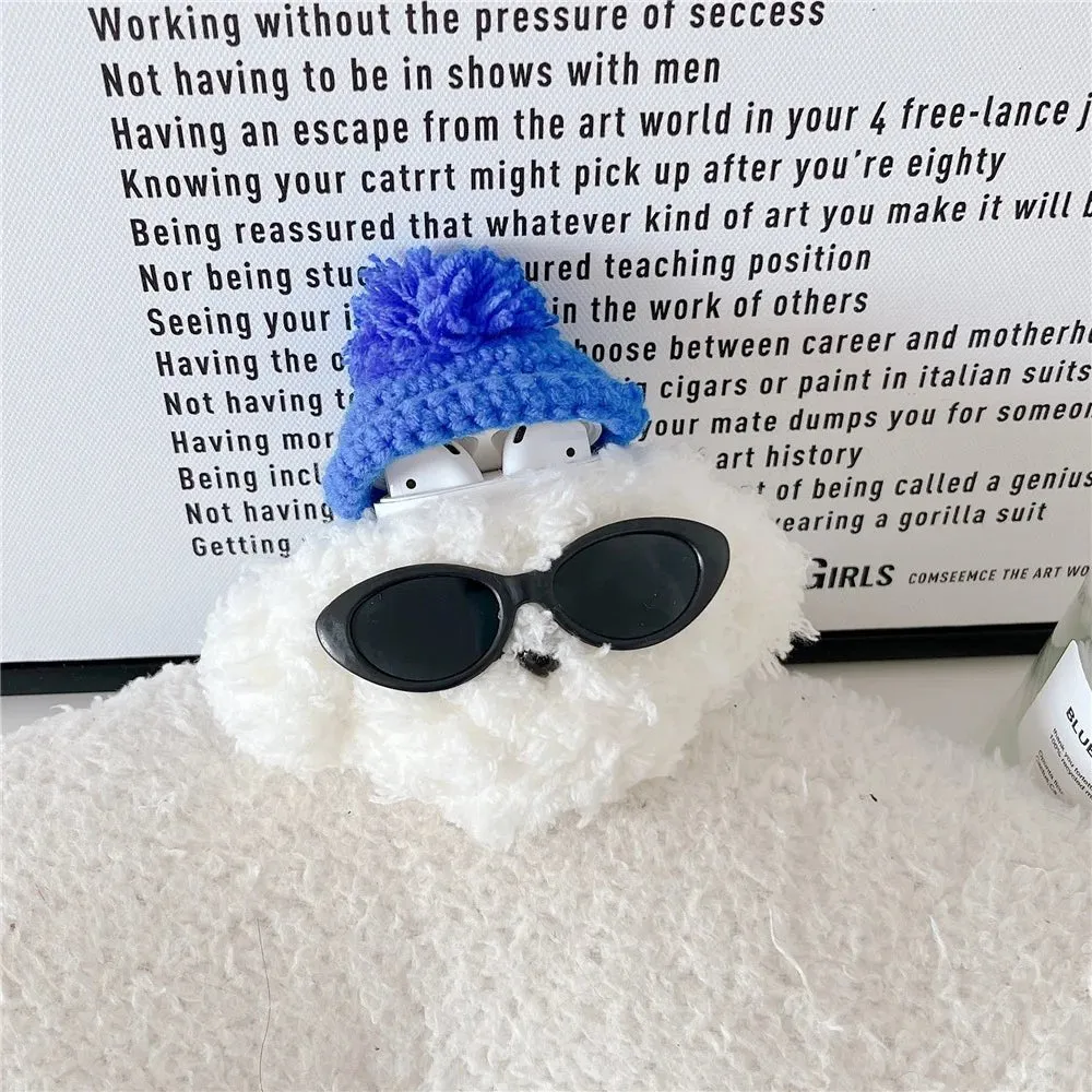 Kawaii Cool Dog Plush AirPods Case