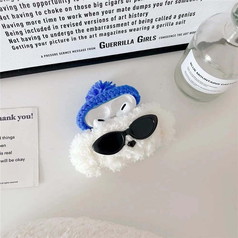Kawaii Cool Dog Plush AirPods Case