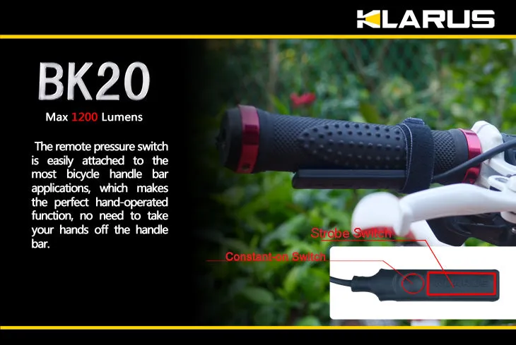 Klarus BK20 1200 Lumen Rechargeable Bike Light