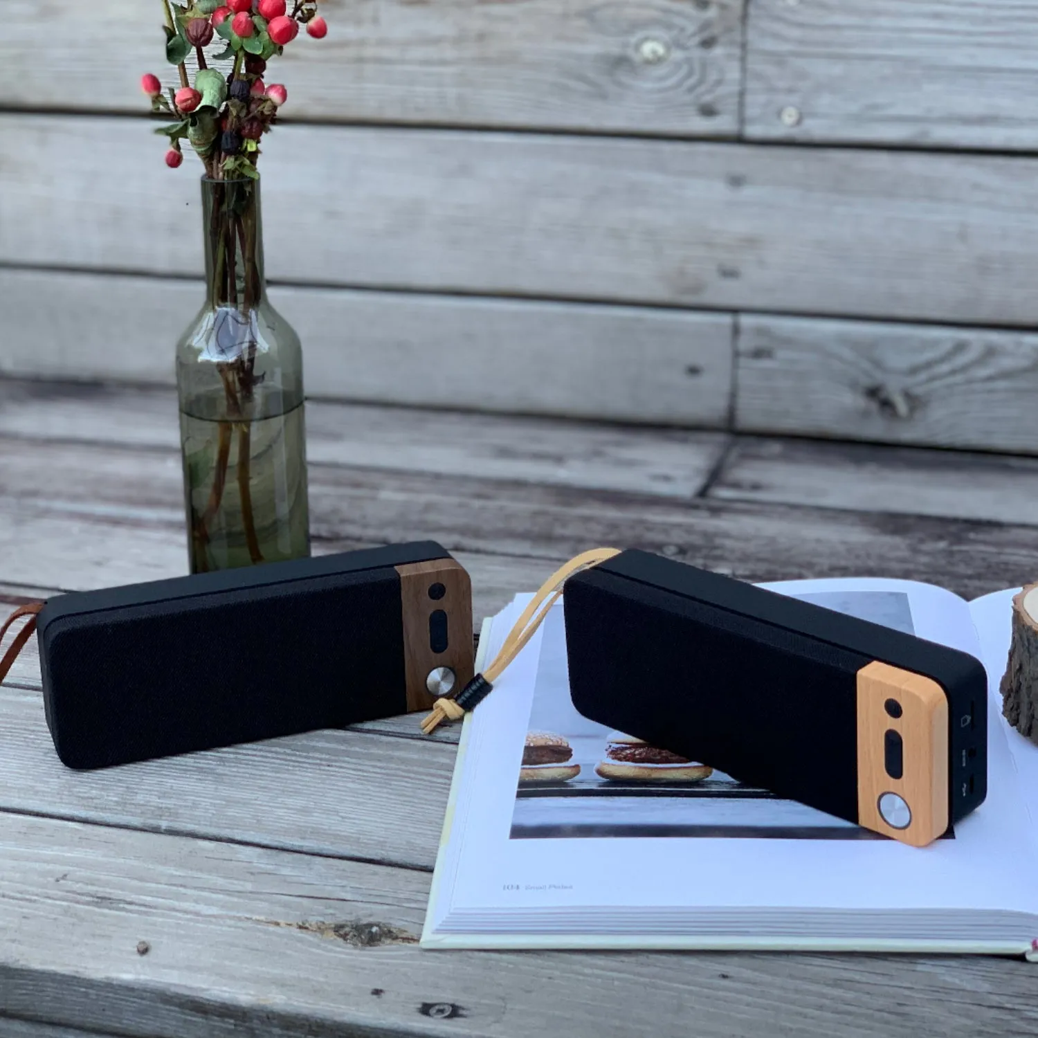 LuxeTech Portable Bluetooth Speaker - Walnut