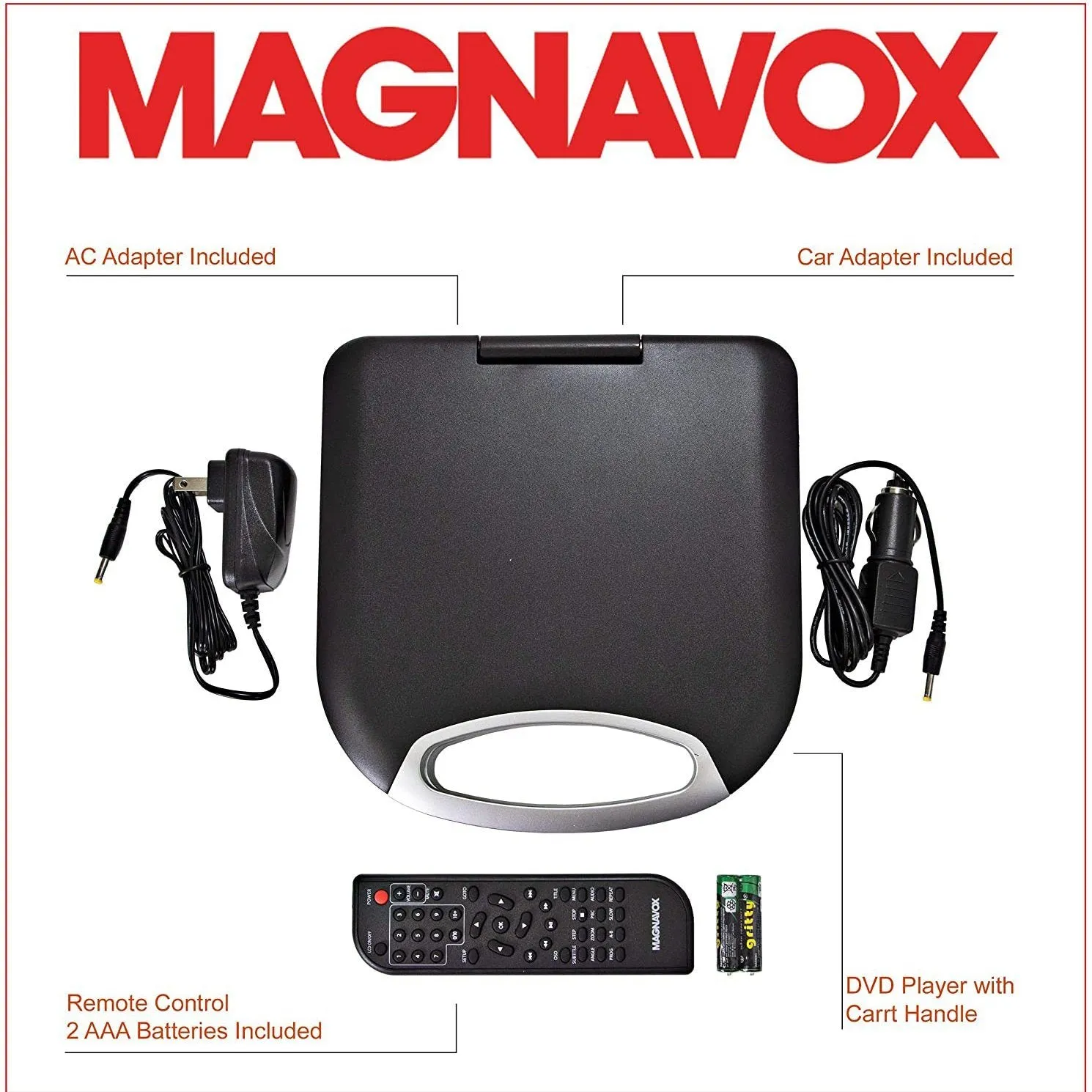 Magnavox MTFT750-BK Portable 7 inch TFT DVD/CD Player