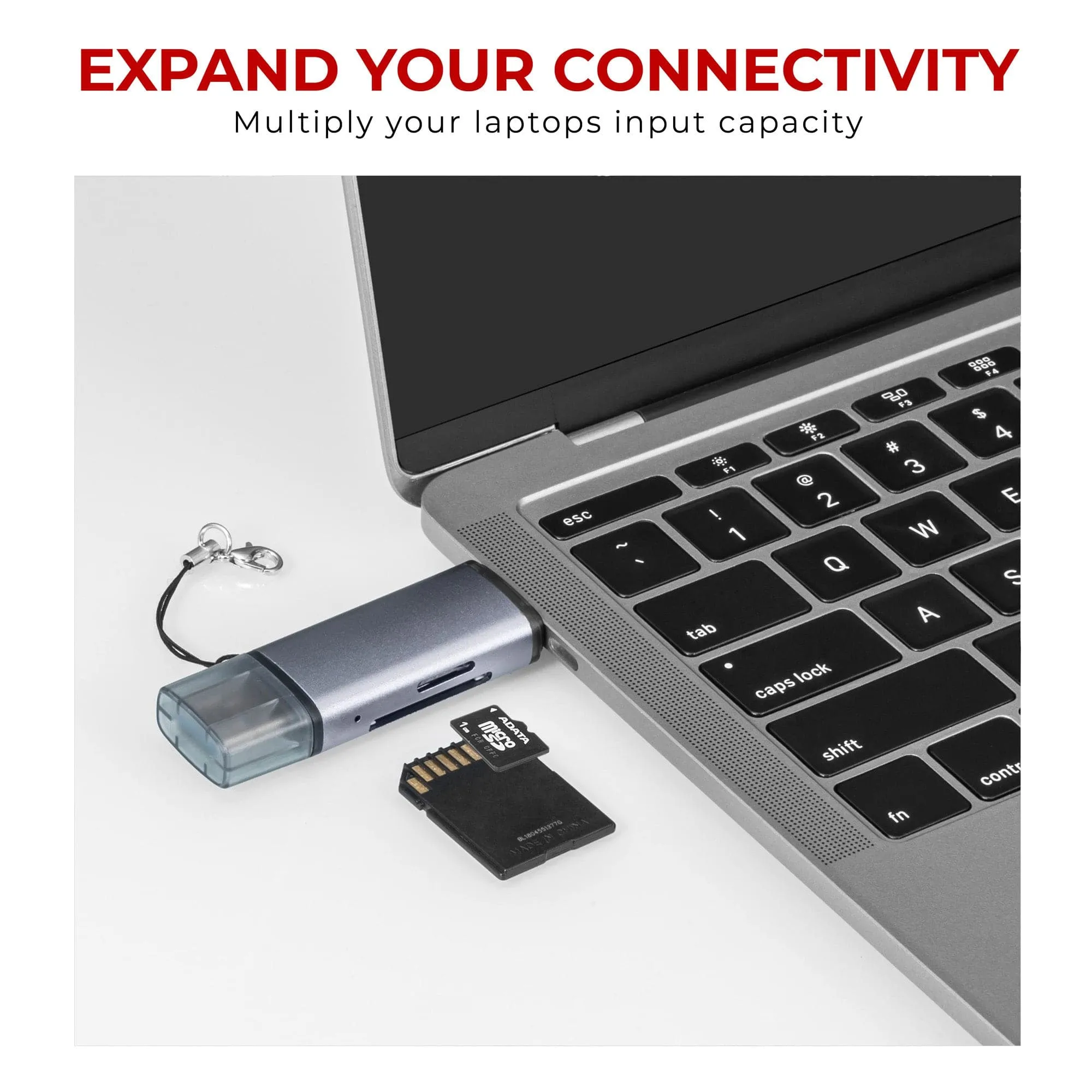 Maplin USB-C & USB-A 3.0 SD Card Reader for SDXC / SDHC / MicroSDXC / MicroSDHC / UHS-I - Silver