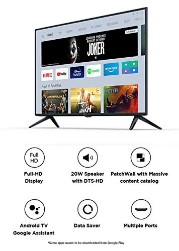 Mi 4A 100 cm 40 Inches Full HD Android LED Smart TV with Data Saver (Black)