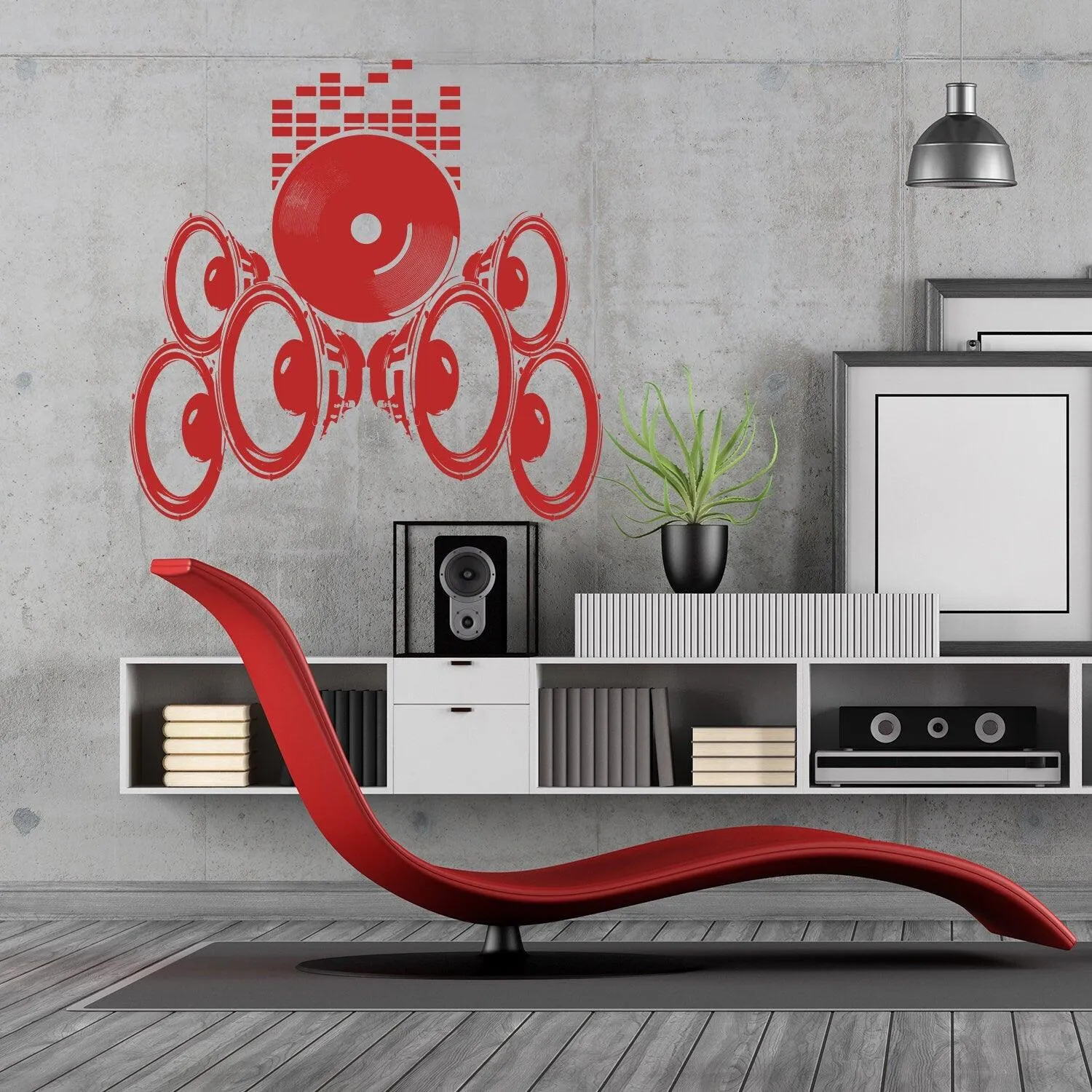 Music Speakers Wall Vinyl Sticker - Radio Art Waterproof Removable Loudspeaker Decal