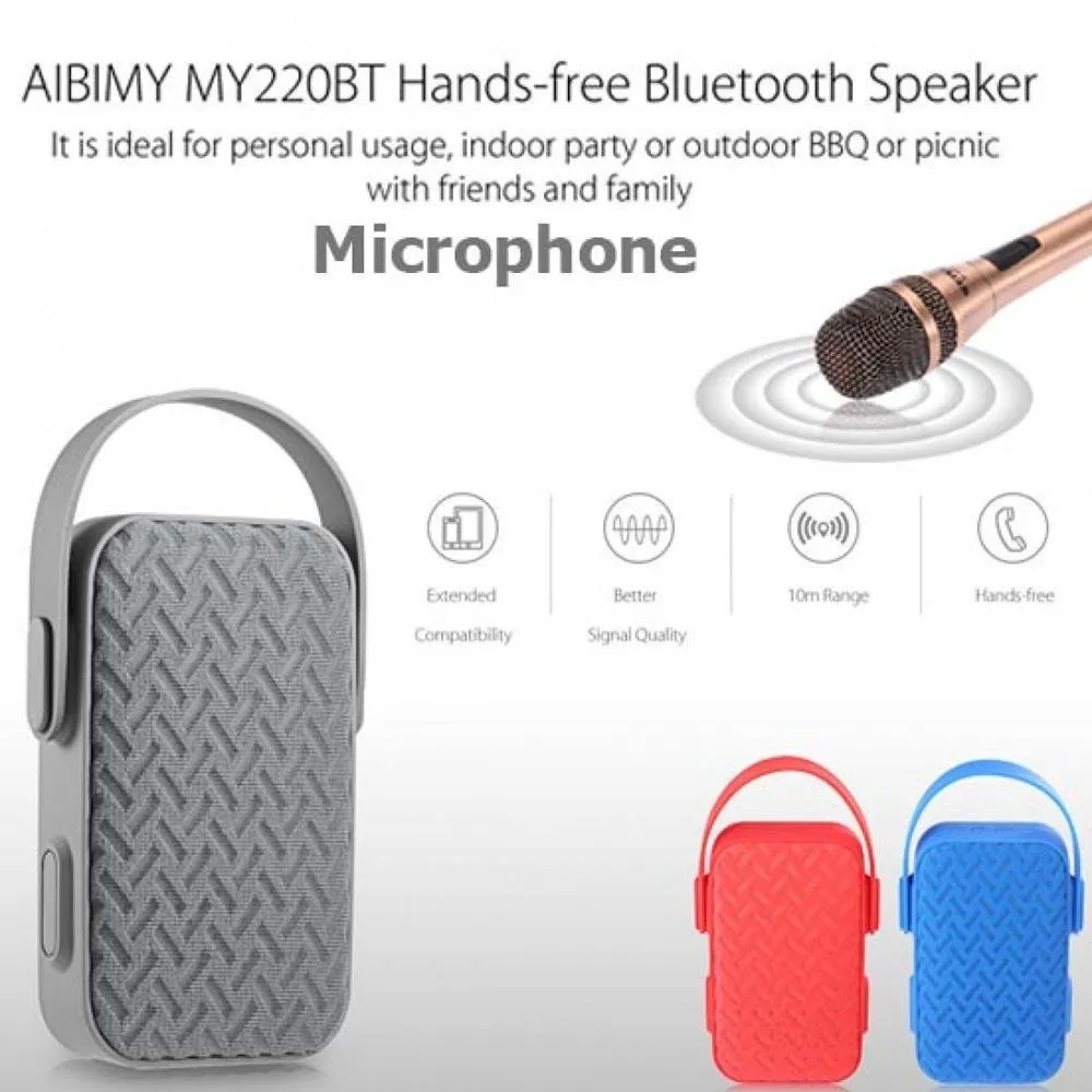 MY220BT Handheld Bluetooth Speaker Wireless Portable Subwoofers 3D Surround With Mini KTV Singing Bar-Gray