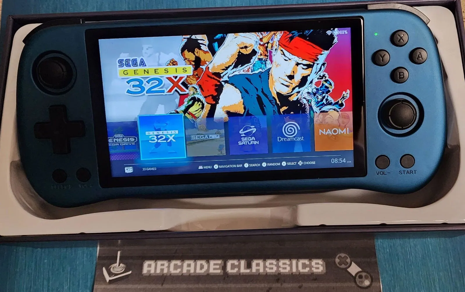 New Powkiddy x55 Custom OS Handheld gaming console & cases 256GB LinuxOS RK3566 5.5" IPS widescreen display