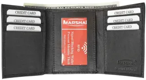 New RFID Blocking Men's Genuine Soft Lamb Leather Slim ID Card Holder Trifold Wallet RFID 55 BOX (C)