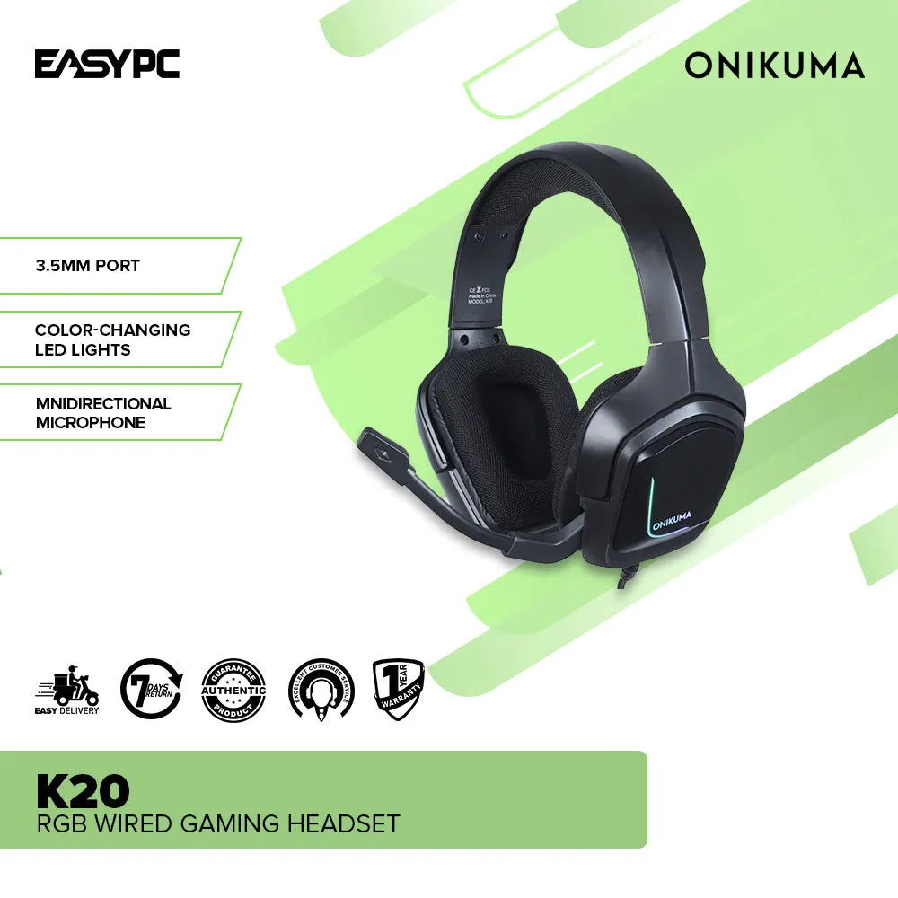 ONIKUMA K20 Wired Gaming Headsets With Microphone