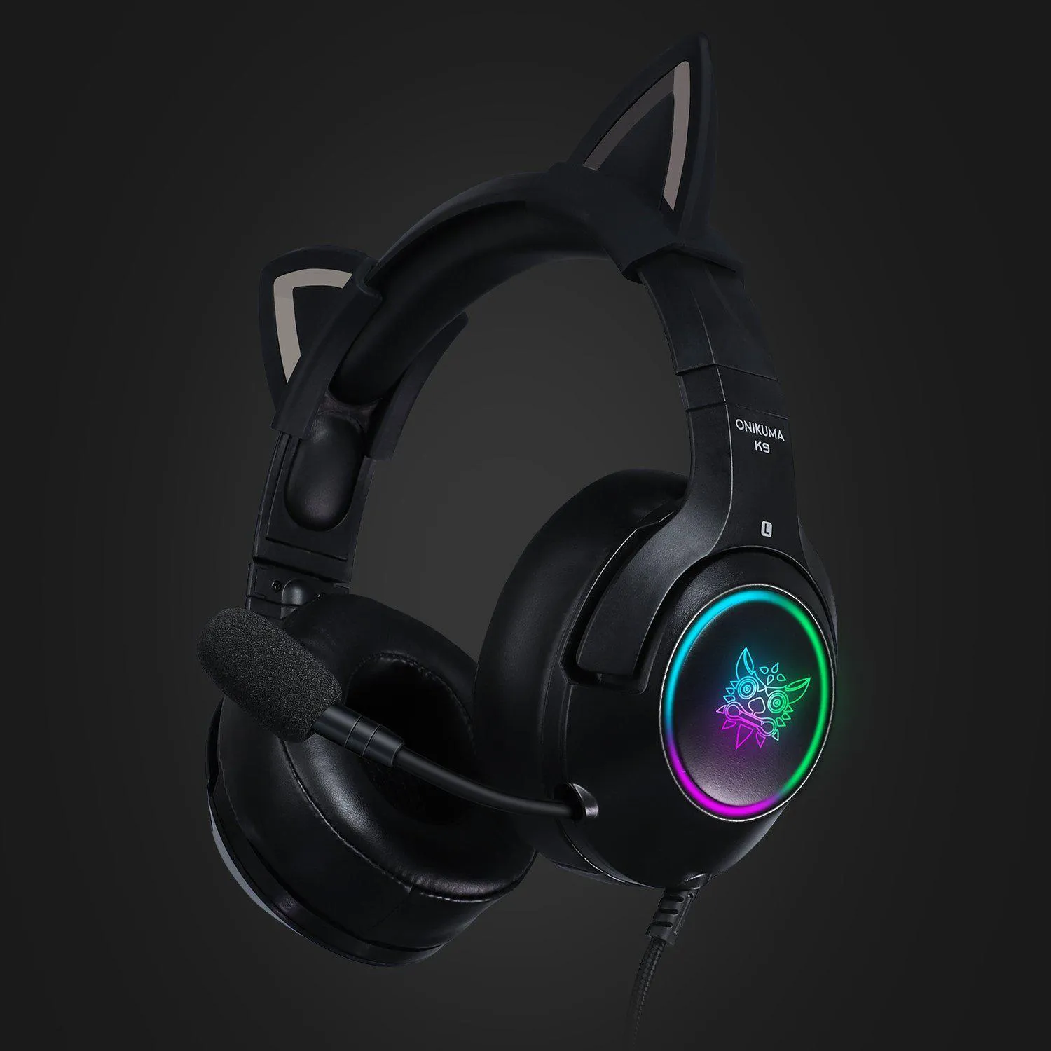 ONIKUMA K9 RGB Stereo Gaming Headset with Cat Ears for PS4, Xbox, PC and Switch