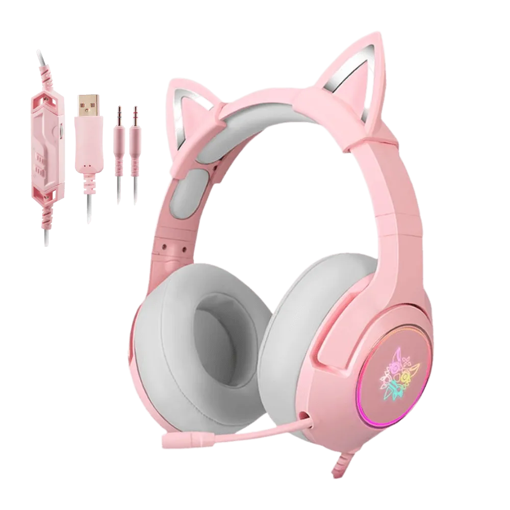 ONIKUMA K9 RGB Stereo Gaming Headset with Cat Ears for PS4, Xbox, PC and Switch