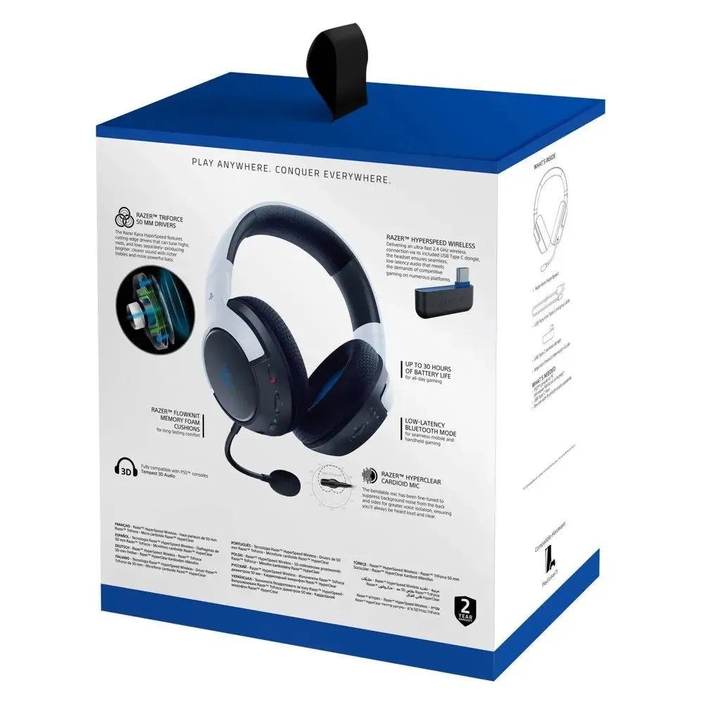 Open Box - Razer Kaira Wireless Gaming Headset for PlayStation 5 - White