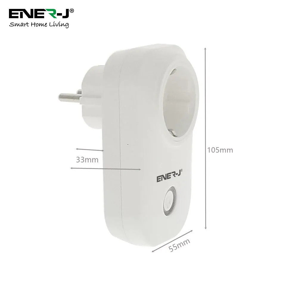 Pack of 3 Wi-Fi Smart Plug EU Outlet with Energy Monitoring, Works with Amazon Alexa, Google Home, Wireless Smart Socket Remote Control Timer Plug Switch, No Hub Required. Max Load 1600W