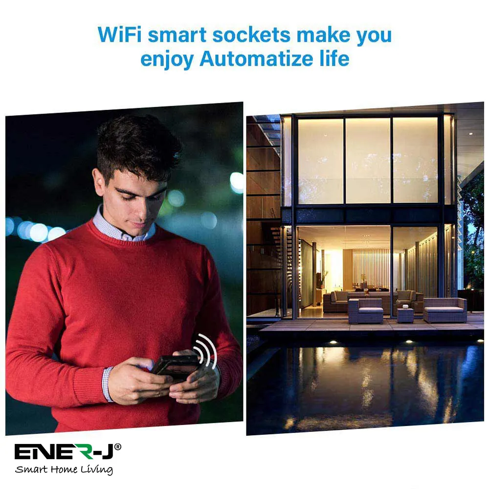 Pack of 3 Wi-Fi Smart Plug EU Outlet with Energy Monitoring, Works with Amazon Alexa, Google Home, Wireless Smart Socket Remote Control Timer Plug Switch, No Hub Required. Max Load 1600W