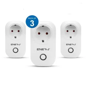 Pack of 3 Wi-Fi Smart Plug EU Outlet with Energy Monitoring, Works with Amazon Alexa, Google Home, Wireless Smart Socket Remote Control Timer Plug Switch, No Hub Required. Max Load 1600W