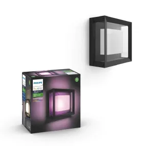 Philips Hue Econic White and Colour Ambiance Led Smart Garden Wall Light [Square Porch Light], Works with Alexa, Google Assistant and Apple Homekit