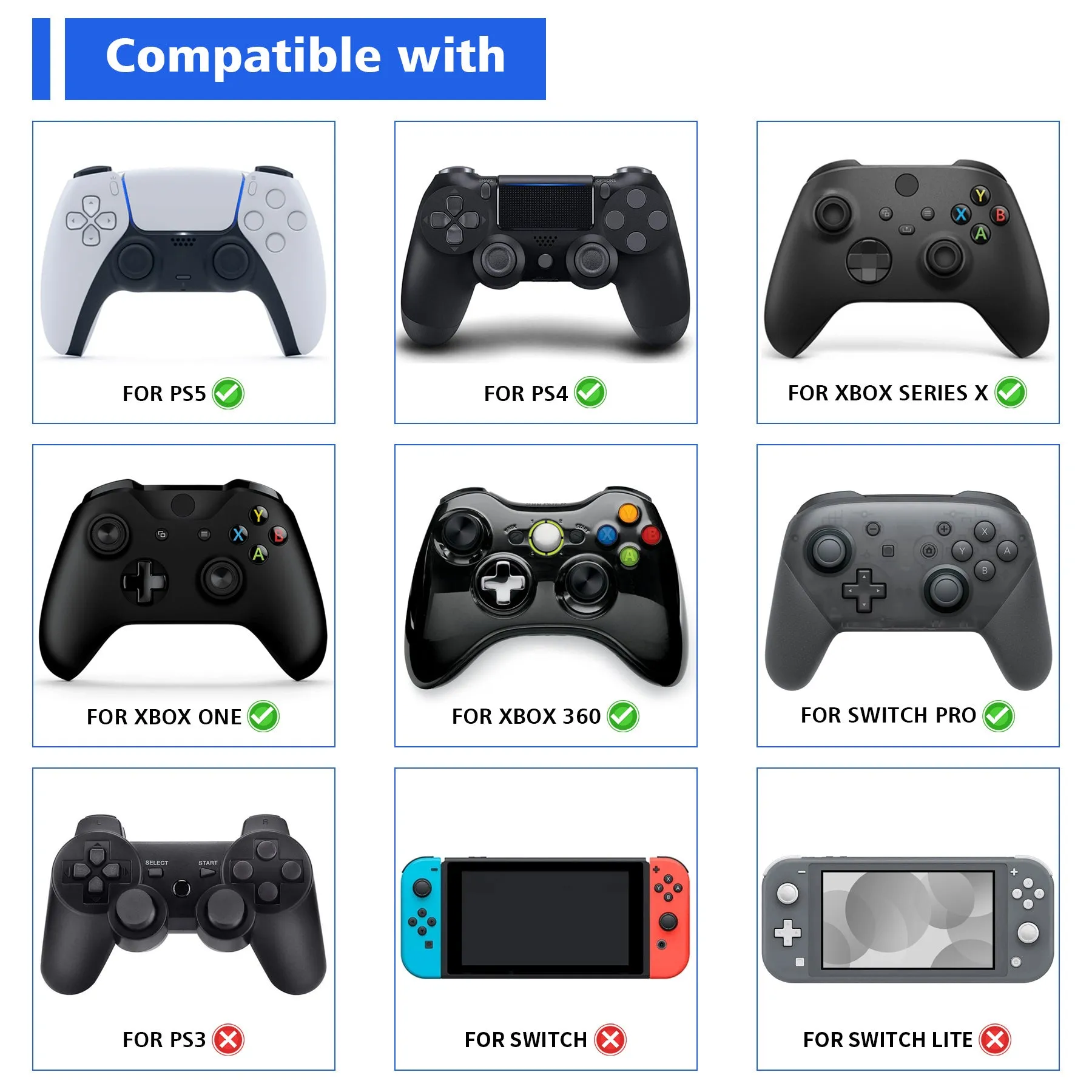 PlayVital Universal Game Controller Wall Mount for ps5 & Headset, Wall Stand for Xbox Series Controller, Wall Holder for Nintendo Switch Pro Controller, Dedicated Console Hanger Mode for ps5 - Black & White - PFPJ069