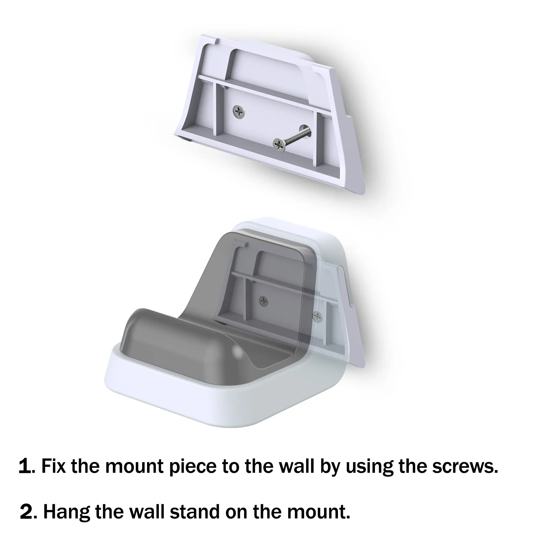 PlayVital Universal Game Controller Wall Mount for ps5 & Headset, Wall Stand for Xbox Series Controller, Wall Holder for Nintendo Switch Pro Controller, Dedicated Console Hanger Mode for ps5 - Black & White - PFPJ069