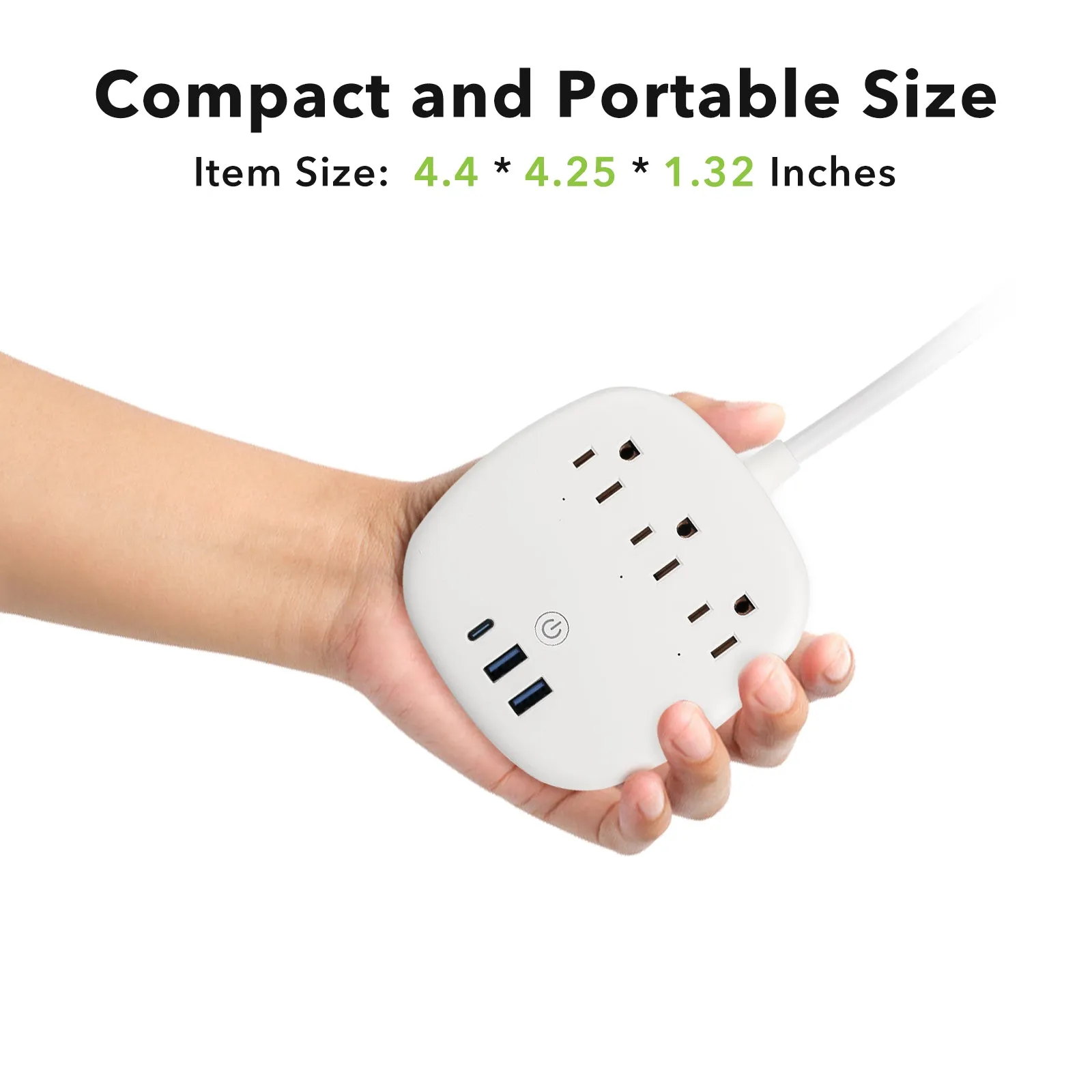Power Strip with 3 Outlet & 3 USB - 6 FT Cord with Low Profile Flat Plug BN-LINK