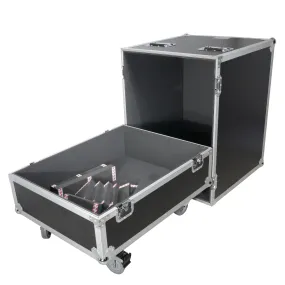 ProX XS-292922SPW Universal Flight Case Dual Line Array Speakers or Single Subwoofer with Caster Wheels