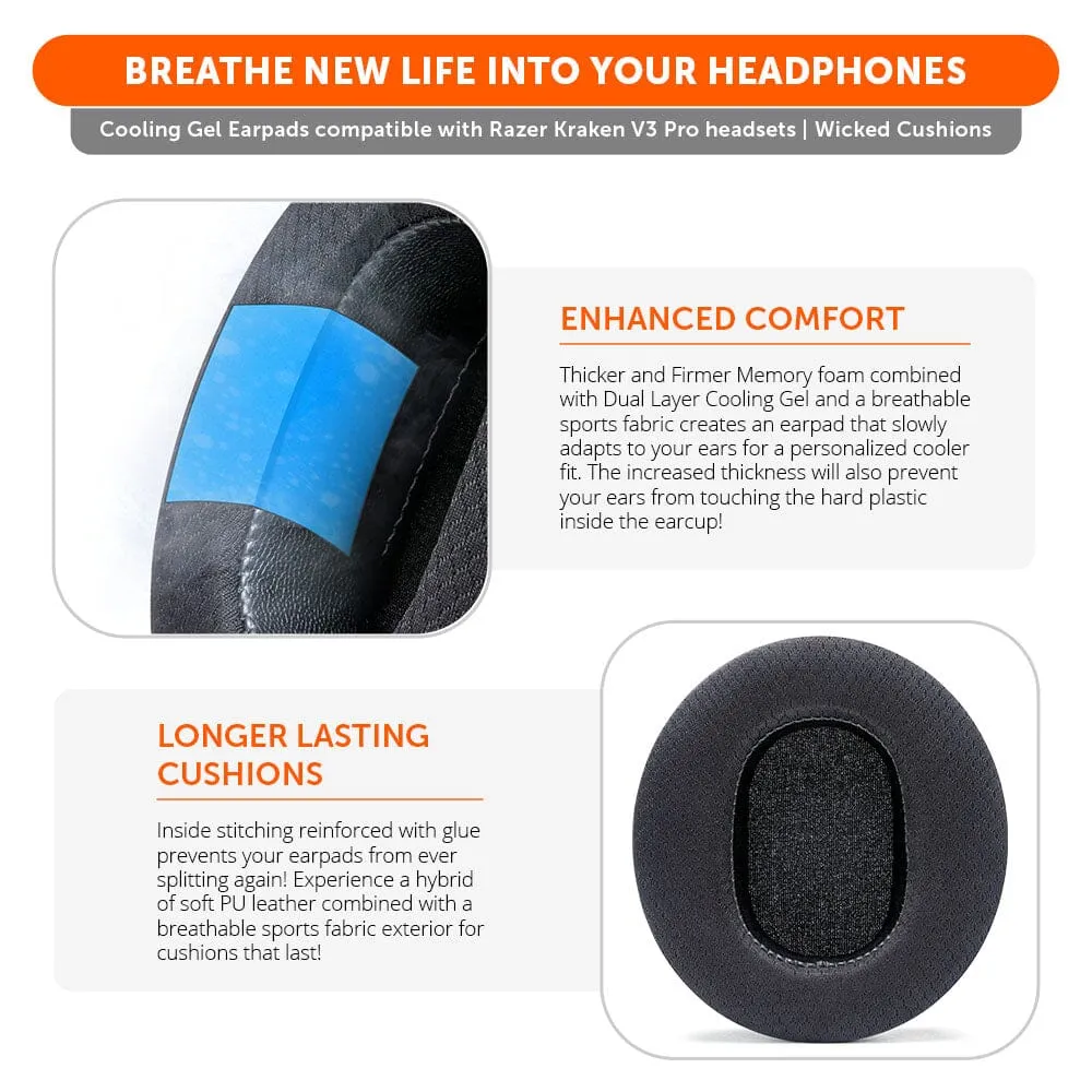 Razer Kraken V3 Pro Earpads - WC FreeZe Cooling Gel