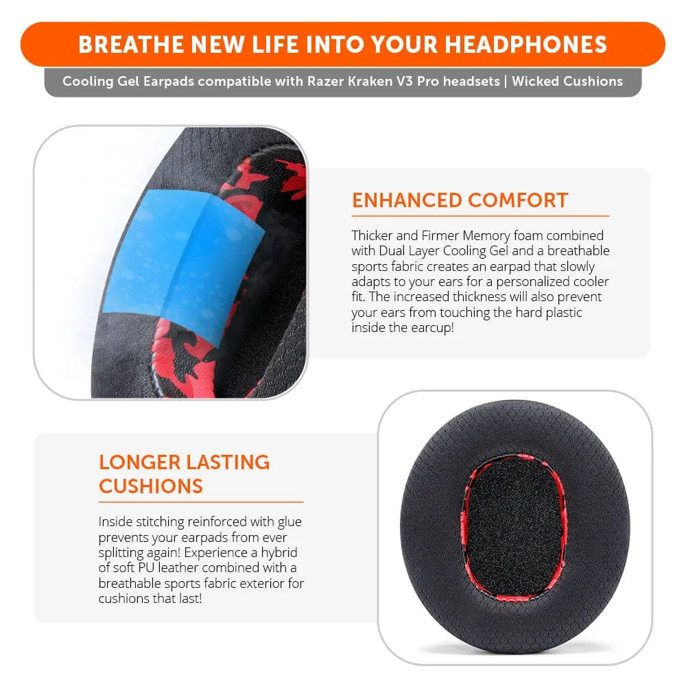 Razer Kraken V3 Pro Earpads - WC FreeZe Cooling Gel
