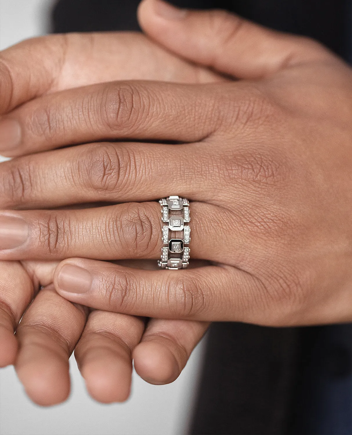 Ready to Ship - LA PAZ Platinum Ring with 1.20ct White Diamonds with Initials