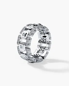 Ready to Ship - LA PAZ Platinum Ring with 1.20ct White Diamonds with Initials