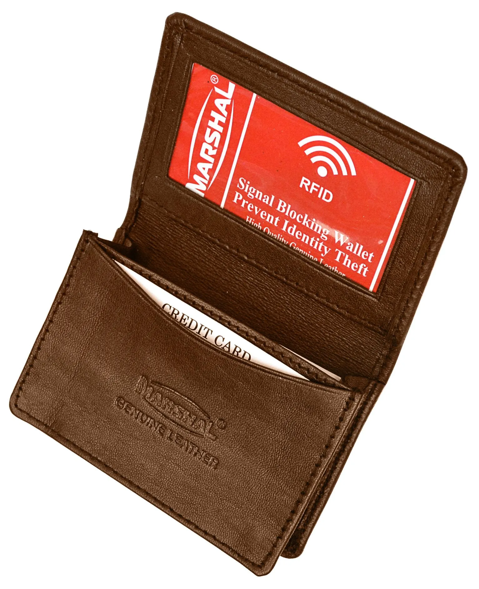RFID Blocking Genuine Premium Leather Expandable Credit Card ID Business Card Holder Wallet RFID P 70