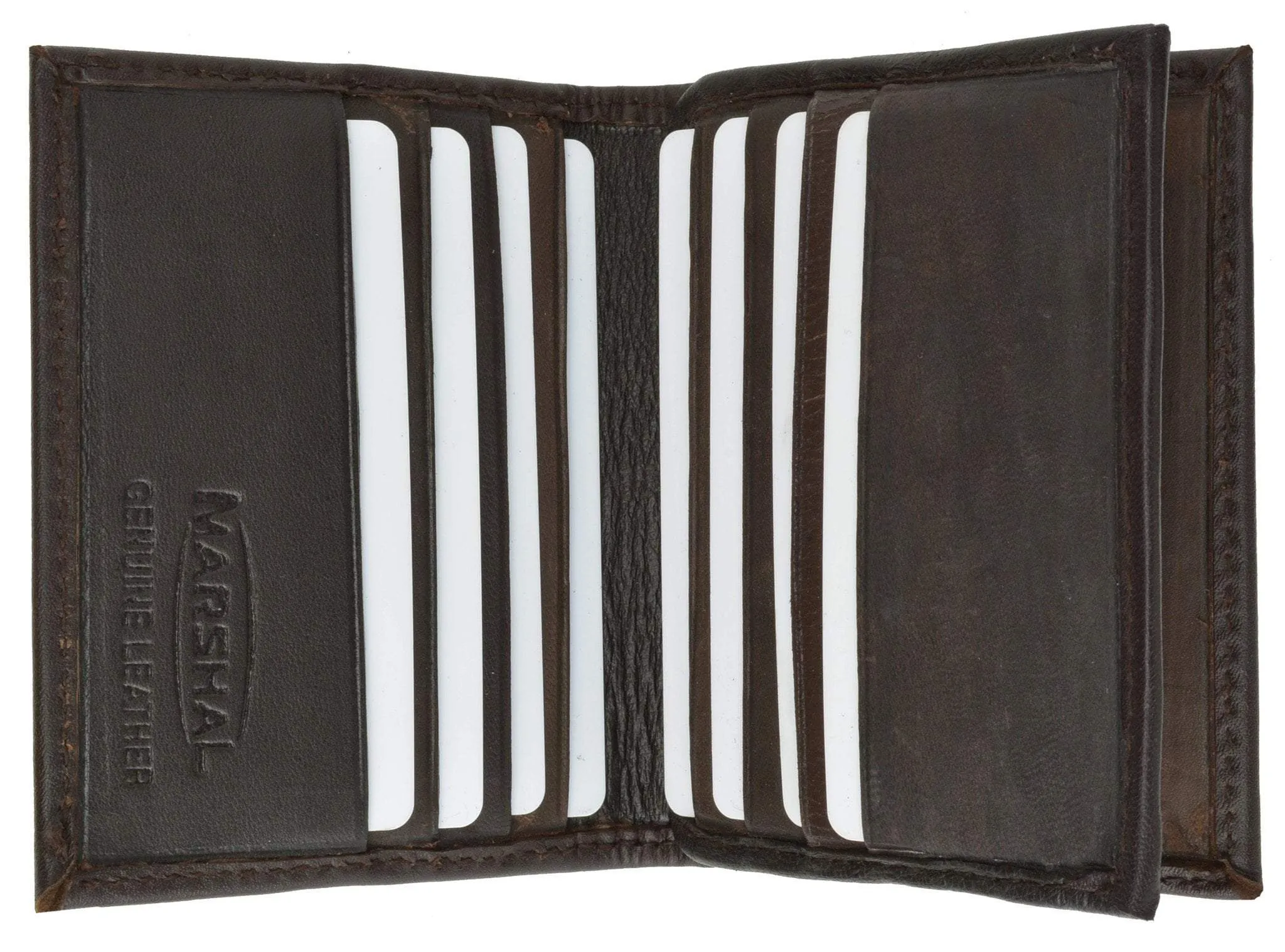 RFID Security Block Safe Leather Credit Card ID Business Card Center Flap Wallet RFID 74 (C)