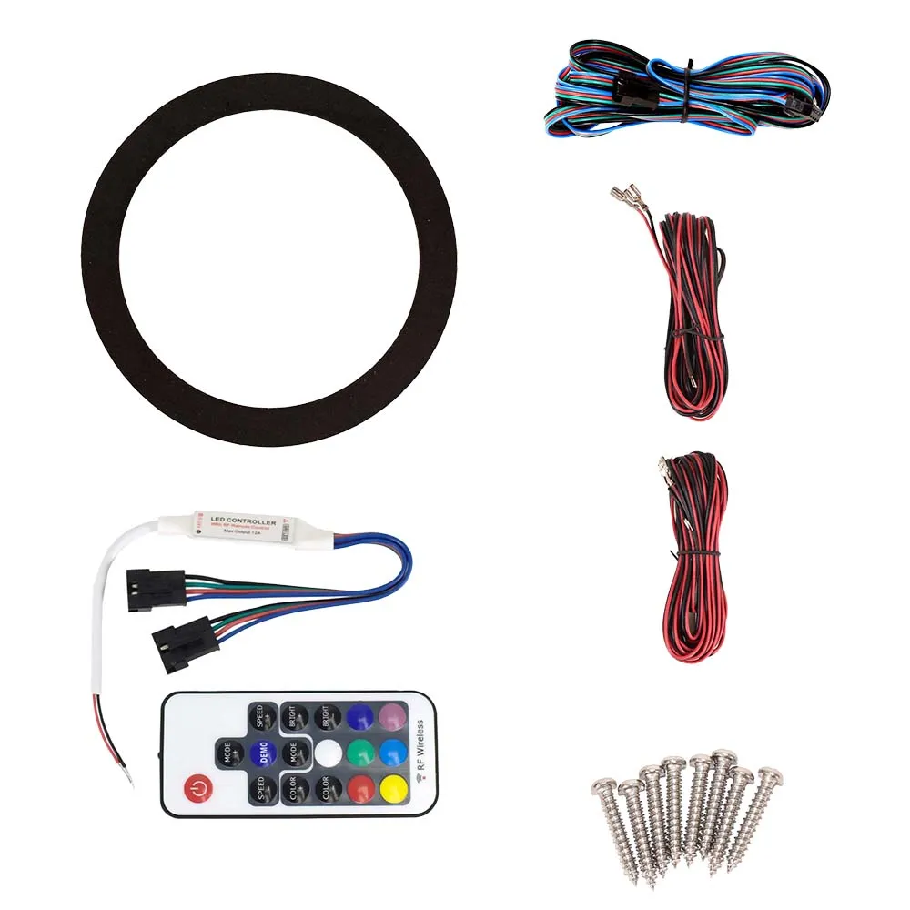 SA-08M01B-RGB - Pair of Black 8 Inch 200 Watt 2-Way Waterproof Boat/Marine Speakers with RGB Lights