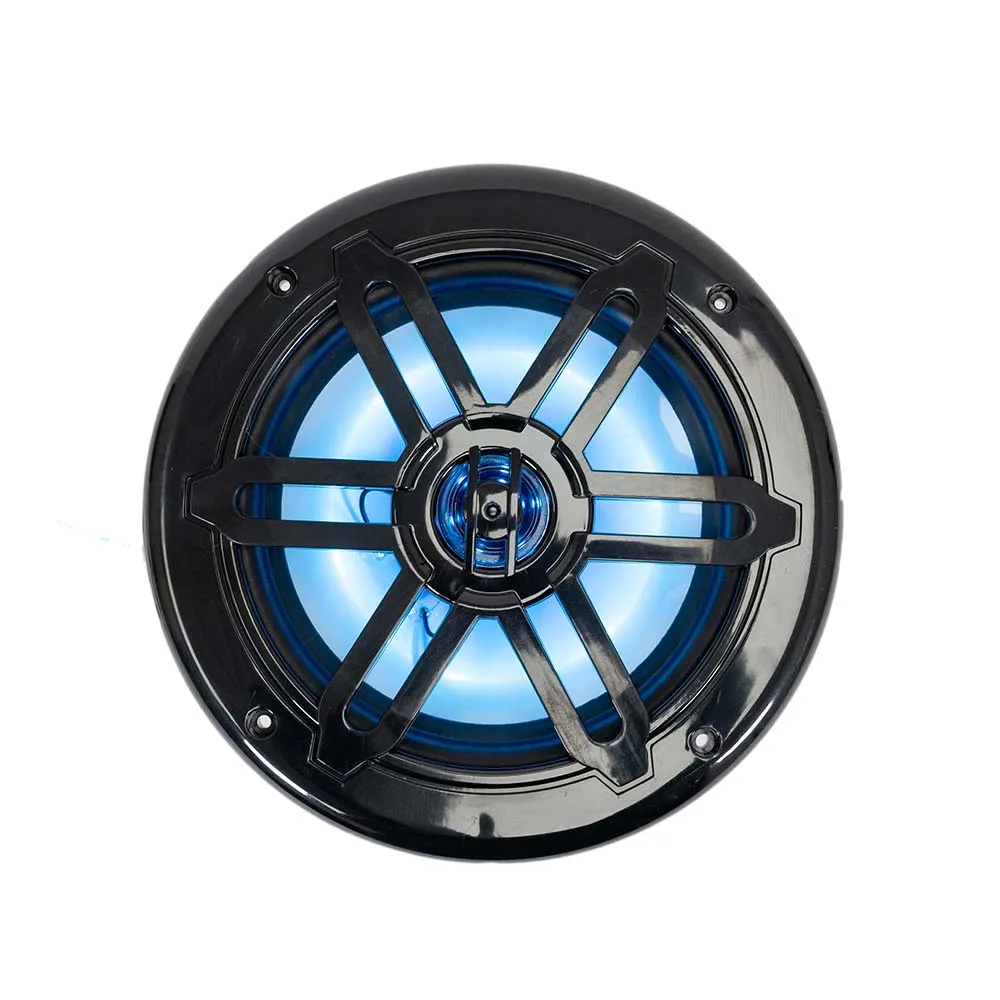 SA-08M01B-RGB - Pair of Black 8 Inch 200 Watt 2-Way Waterproof Boat/Marine Speakers with RGB Lights