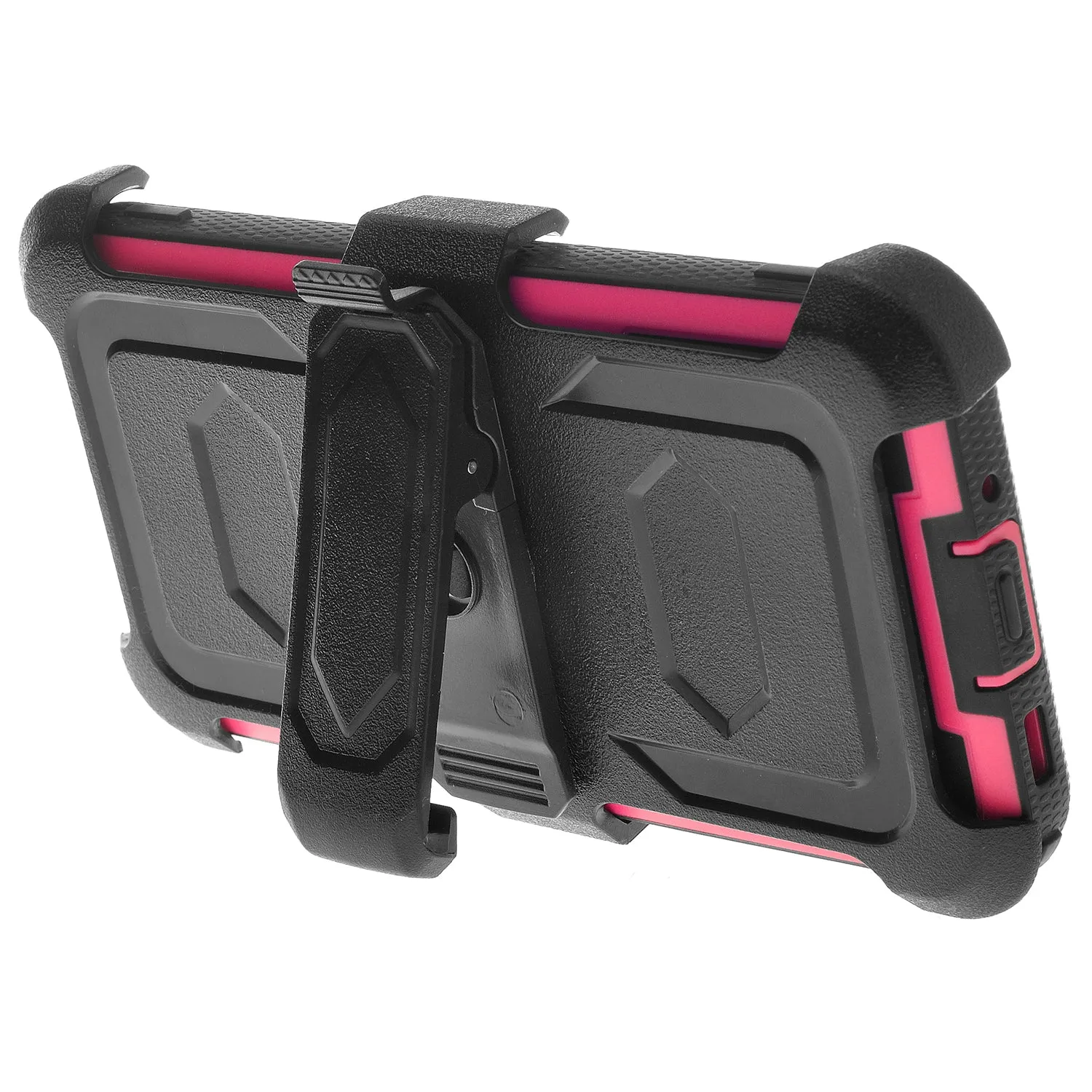Samsung Galaxy A11 Case, Galaxy A11 Case,  Triple Protection 3-1 w/ Built in Screen Protector Heavy Duty Holster Shell Combo Case - Hot Pink