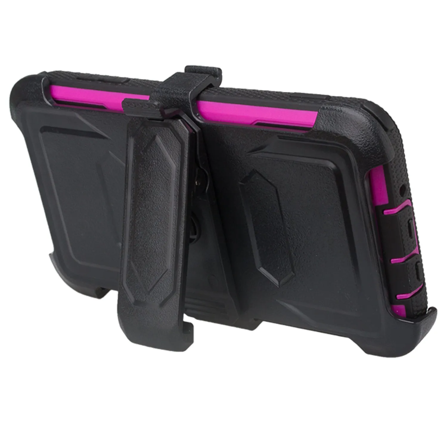 Samsung Galaxy J7 (2017) / J7 Sky Pro / J7 Perx / J7 V / J7 Prime / Galaxy Halo Case, Triple Protection w/ Built in Screen Protector Heavy Duty Holster Shell Combo Clip Cover - Purple