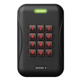Schlage Electronics MTKB15 Multi-Technology Reader with Keypad, Single-Gang Mount, Black Finish