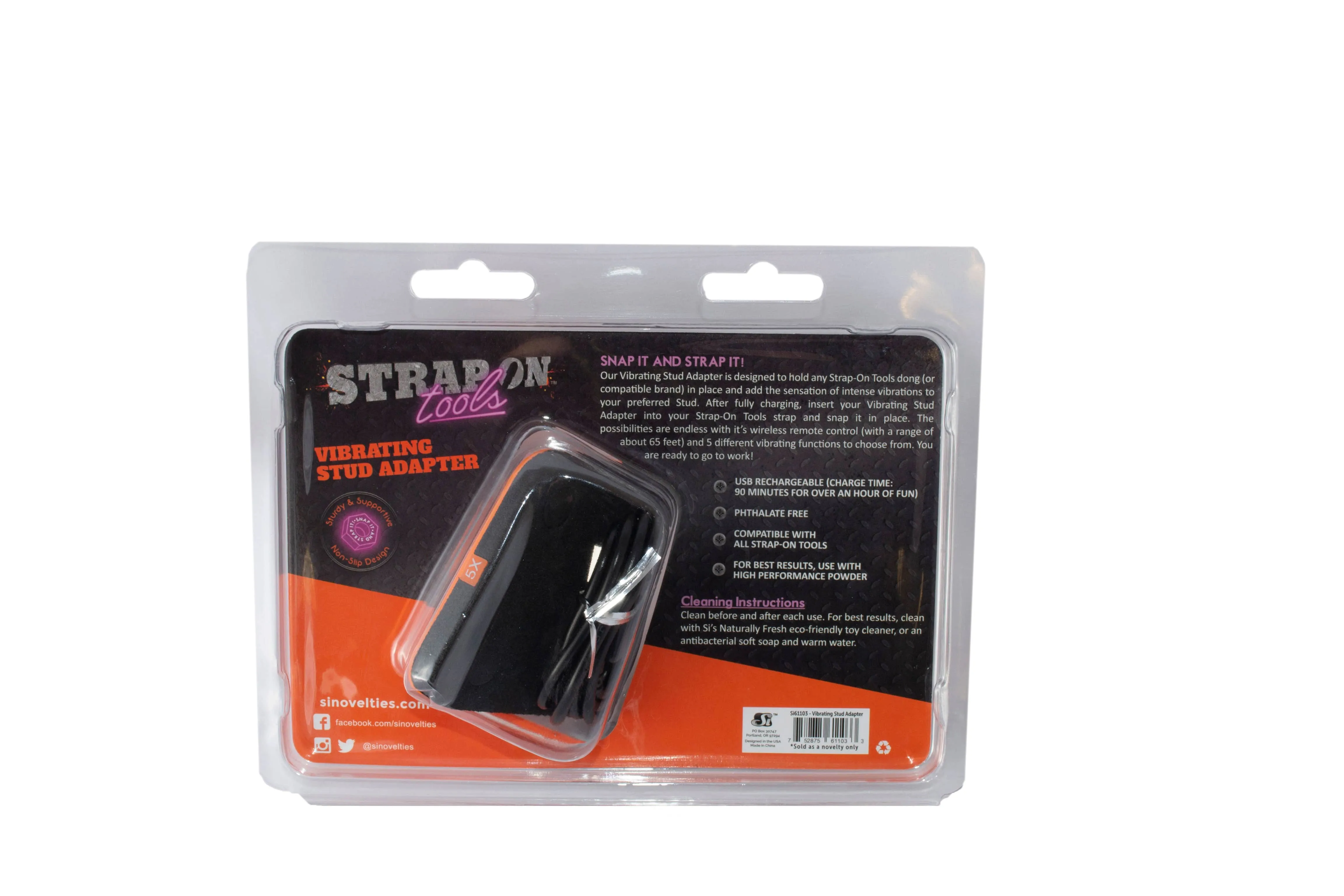 Si-61103 STRAP-ON TOOLS VIBRATING STUD ADAPTER-ORANGE