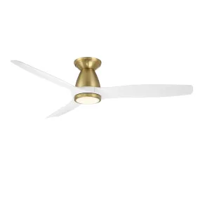Skylark 54" Ceiling Fan in Soft Brass & Matte White
