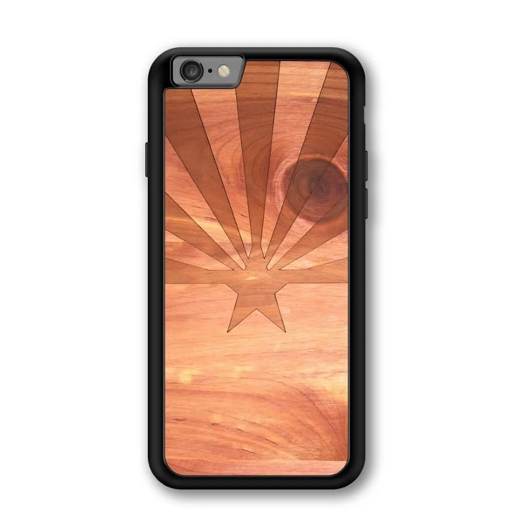 Slim Wooden iPhone Case (Arizona State Flag in Aromatic Cedar)