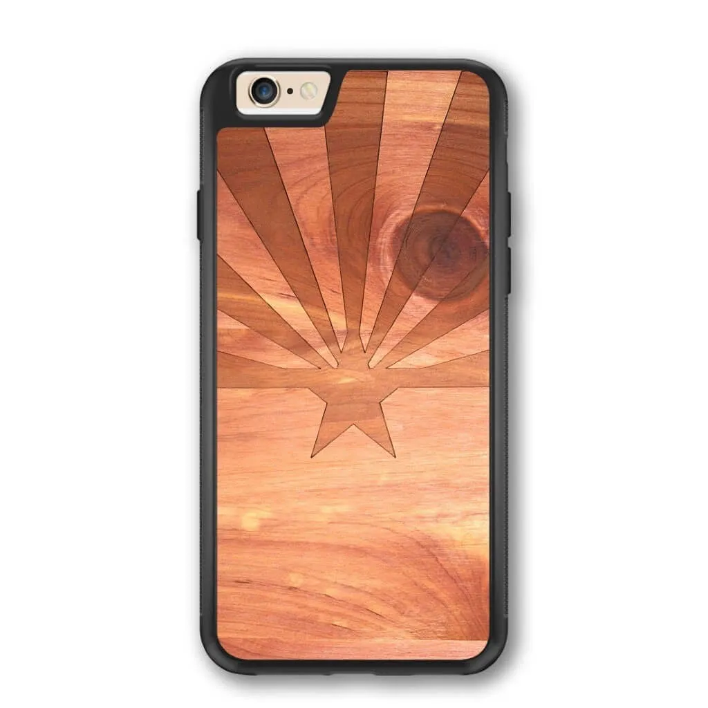 Slim Wooden iPhone Case (Arizona State Flag in Aromatic Cedar)