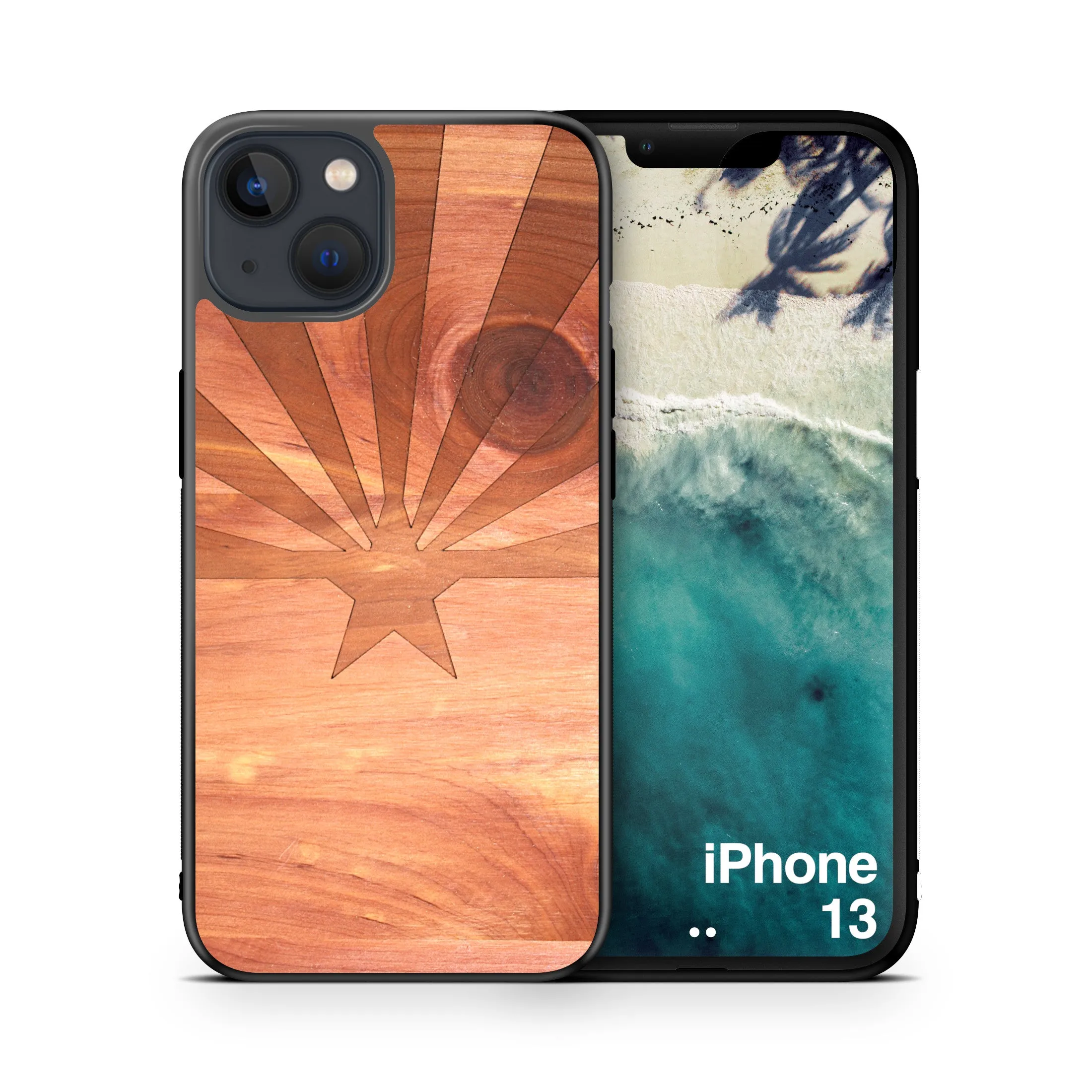 Slim Wooden iPhone Case (Arizona State Flag in Aromatic Cedar)