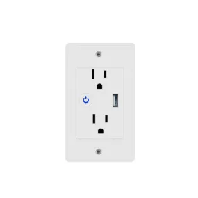 Smart Wi-Fi  In Wall Outlet one USB Port 2 independent Sockets Work with Alexa, Google Assistant, App Control