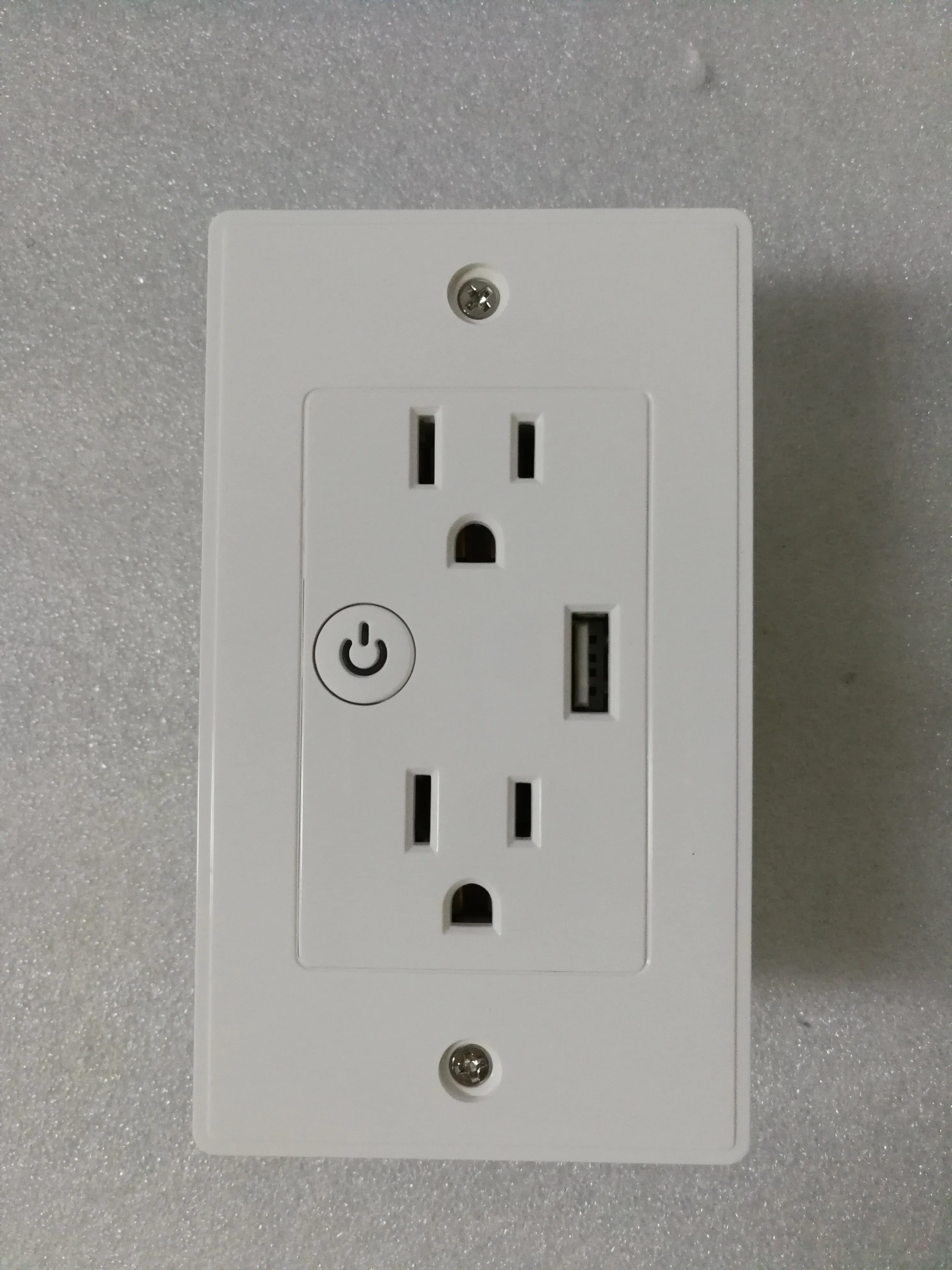 Smart Wi-Fi  In Wall Outlet one USB Port 2 independent Sockets Work with Alexa, Google Assistant, App Control