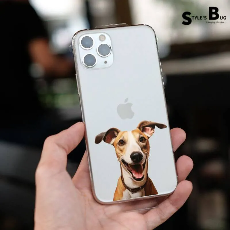 Smiling Whippet / Greyhound cases from Style's Bug (UV printed)