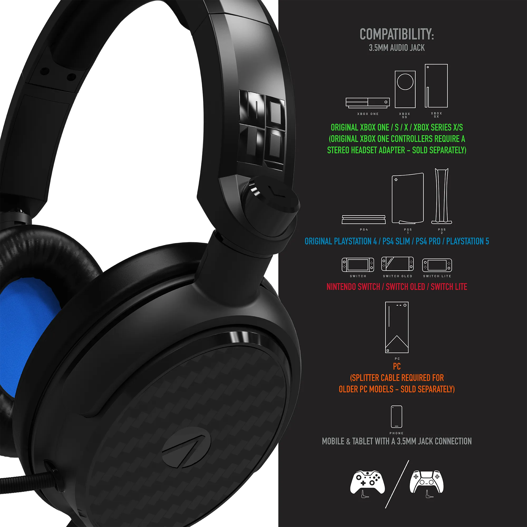 Stealth C6-100 Gaming Headset for PS4/PS5, XBOX, Switch, PC - Blue